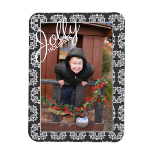Magnet Flexible Jolly Holidays Motif Single Photo Holiday