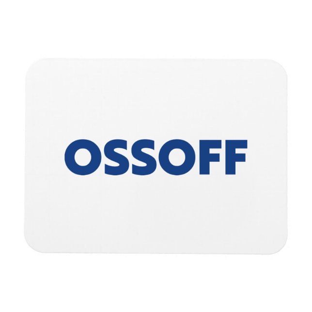 Magnet Flexible Jon Ossoff Géorgie Sénat deuxième tour bleu blanc (Horizontal)