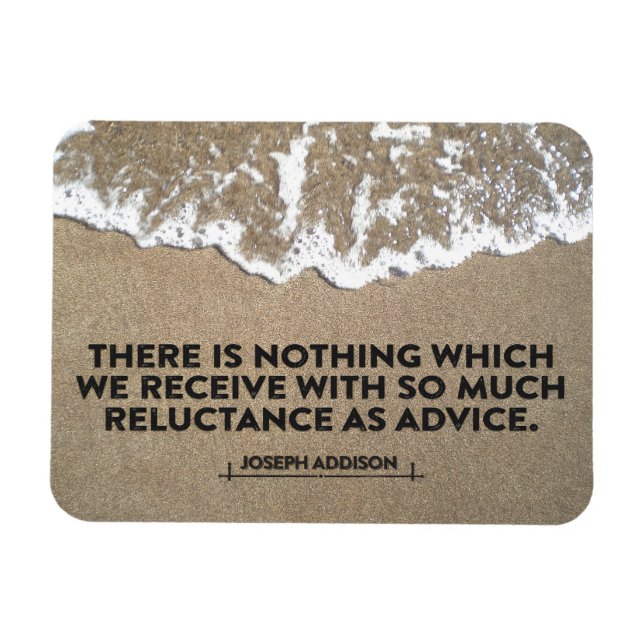 Magnet Flexible Joseph Addison Citation Inspirationnelle "Conseils (Horizontal)