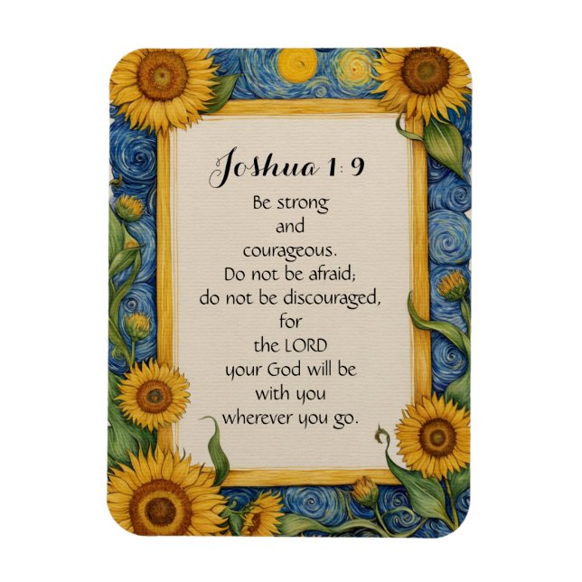 Magnet Flexible Joshua 1:9 NIV Bible Verse Art (Vertical)