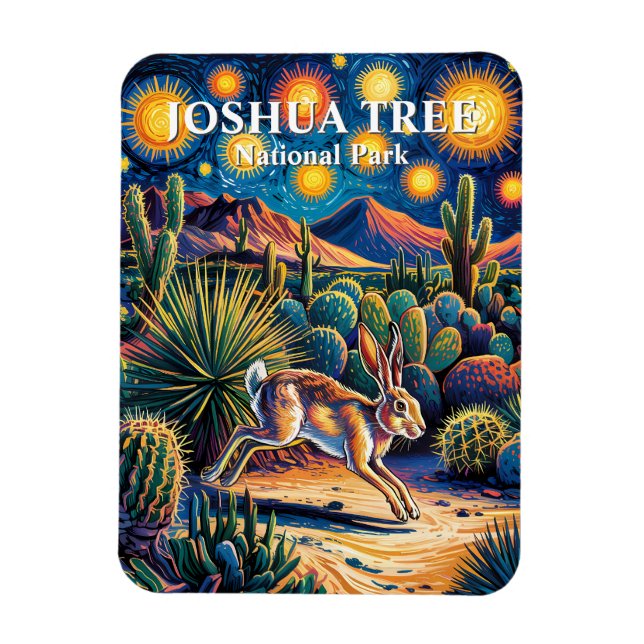 Magnet Flexible Joshua Tree Desert Wildlife Jackrabbit Colorful (Vertical)