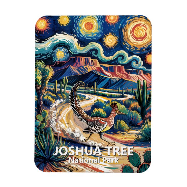 Magnet Flexible Joshua Tree Roadrunner Colorful Desert Landscape (Vertical)