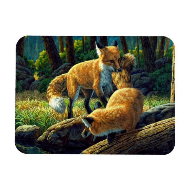 Magnet Flexible Jouer de mignons Pups Red Fox (Horizontal)