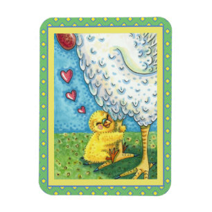MAGNET FLEXIBLE JOUER VOTRE MOMME, CUTE BÉBÉ POULET AIME MÈRE ALOR