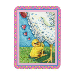 MAGNET FLEXIBLE JOUER VOTRE MOMME, CUTE BÉBÉ POULET AIME MÈRE ALOR