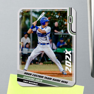 Magnet Flexible Joueur de baseball cadeau personnalisé en vert
