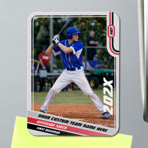 Magnet Flexible Joueur de baseball personnalisé rouge