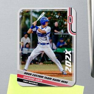 Magnet Flexible Joueur de baseball personnalisé rouge