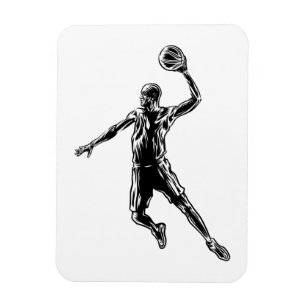 Magnet Flexible Joueur de basket-ball Slam Dunk Dark Design