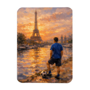 Magnet Flexible Joueur de football solitaire près de la Seine