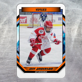 Magnet Flexible Joueur De Hockey Sur Glace Garder Sur Cool Orange
