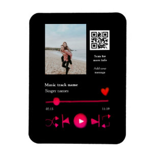 Magnet Flexible Joueur de musique couple personnalisé amour q r co