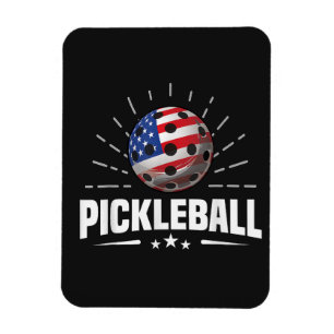 Magnet Flexible Joueur de pickleball avec drapeau américain