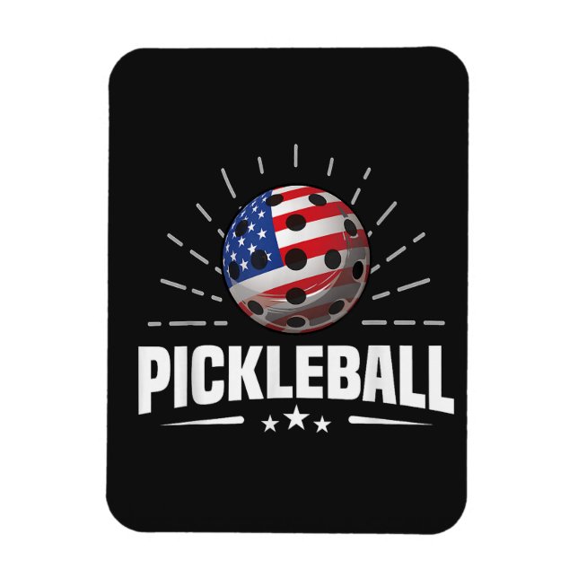 Magnet Flexible Joueur de pickleball avec drapeau américain (Vertical)