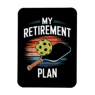Magnet Flexible Joueur de pickleball Mon Plan de Retraite