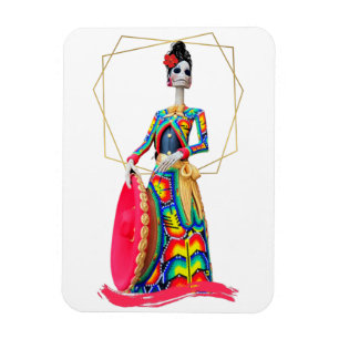 Magnet Flexible Jour de la Catrina morte avec le Casquette Mariach