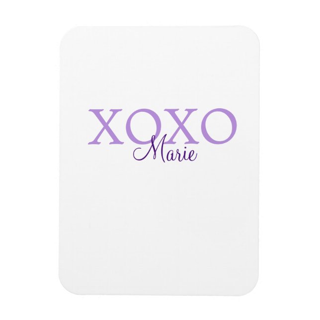 Magnet Flexible Jour de la Saint Valentin Xoxo ajouter nom pastel  (Vertical)