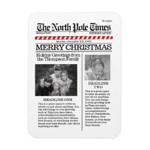 Magnet Flexible Journal fantaisiste du Pôle Nord pour un Noël mign