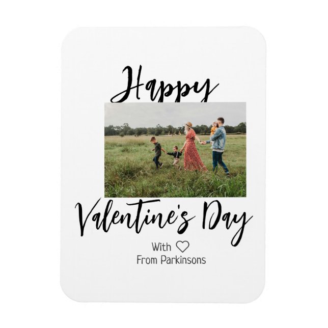 Magnet Flexible Joyeuse Saint-Valentin ajoutez le nom de famille p (Vertical)