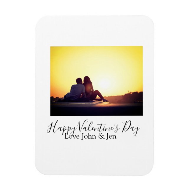 Magnet Flexible Joyeuse Saint-Valentin amour ajouter nom photo sim (Vertical)