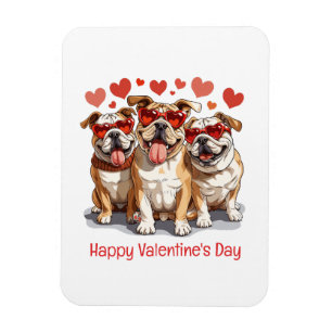 Magnet Flexible Joyeuse Saint-Valentin Bouledogue Anglais