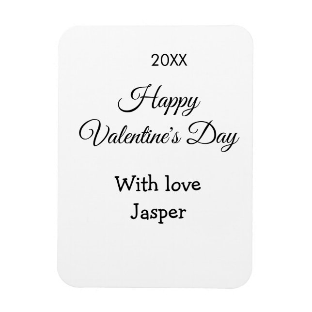 Magnet Flexible Joyeuse Saint-Valentin nom amour simple année styl (Vertical)