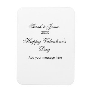 Magnet Flexible Joyeuse Saint-Valentin nom date message simple ele