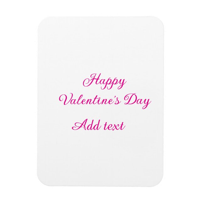 Magnet Flexible Joyeuse Saint-Valentin texte rose nom message (Vertical)