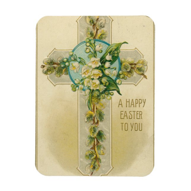 Magnet Flexible Joyeuses Pâques à Vous - Carte Postale Antique,  (Vertical)
