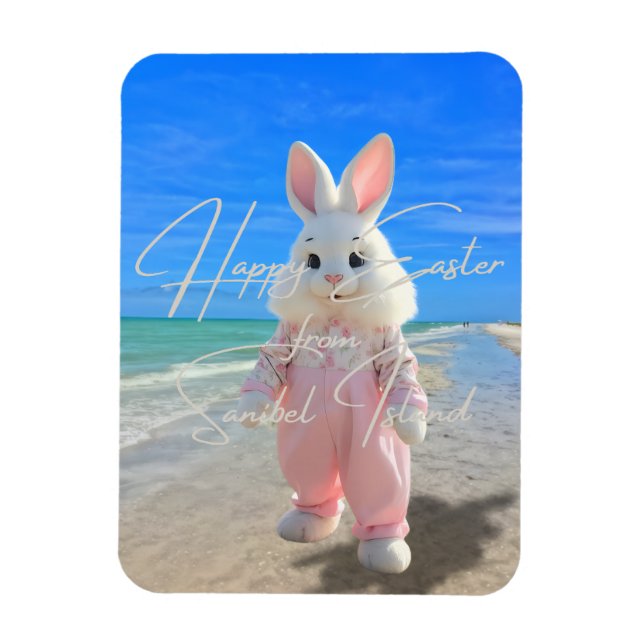 Magnet Flexible Joyeuses Pâques de Sanibel Island Floride Plage (Vertical)