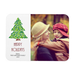 Magnet Flexible Joyeuses vacances Arbre de Noël Photo