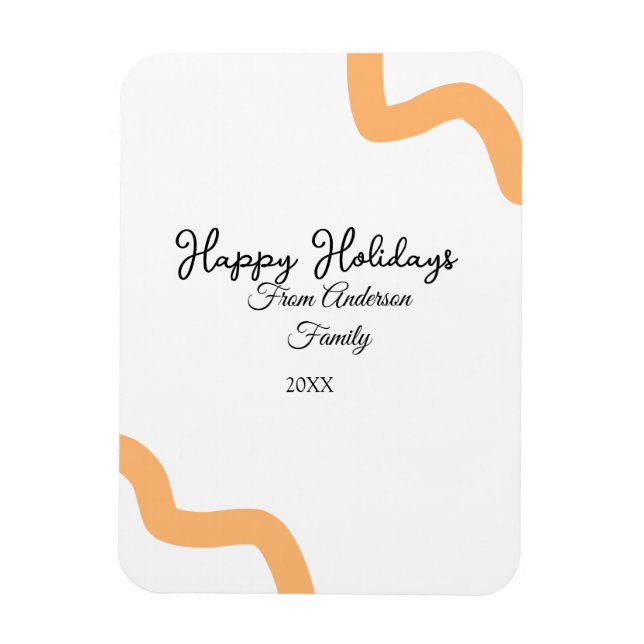Magnet Flexible Joyeuses vacances noir orange nom date année spira (Vertical)