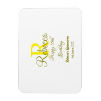 Joyeux 15e anniversaire jaune ajouter nom monogram