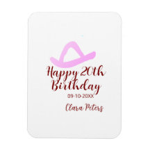Joyeux 20e anniversaire fille cowboy rose nom date