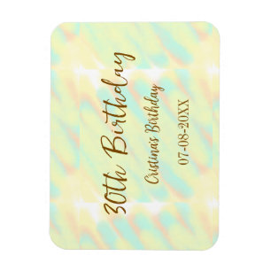 Magnet Flexible Joyeux 30e anniversaire jaune orange aquarelle mod