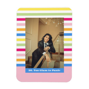 Magnet Flexible Joyeux 30e anniversaire photo bandes coloré modern