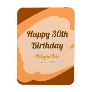 Magnet Flexible Joyeux 30e anniversaire rustique bois Halloween au