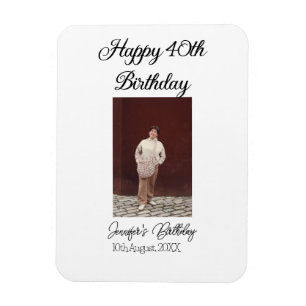 Magnet Flexible Joyeux 40e anniversaire photo moderne simple