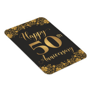Magnet Flexible Joyeux 50e anniversaire Jublilee Mariage d'or
