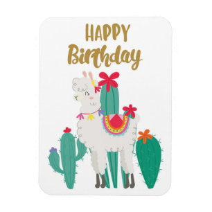 Magnet Flexible Joyeux Anniversaire Cactus