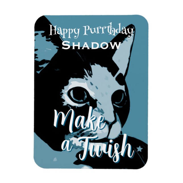 Magnet Flexible Joyeux Anniversaire de chat (Vertical)