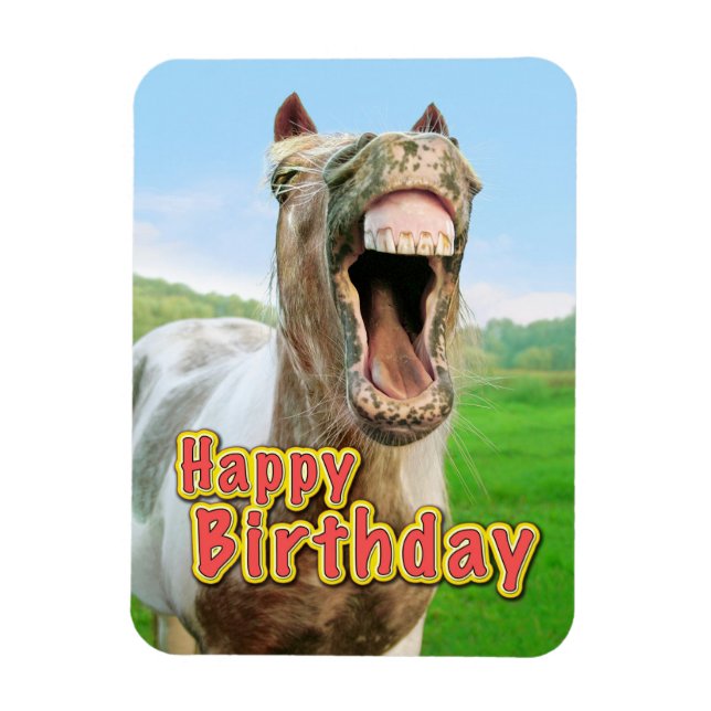 Magnet Flexible Joyeux anniversaire de la Happy horse (Vertical)