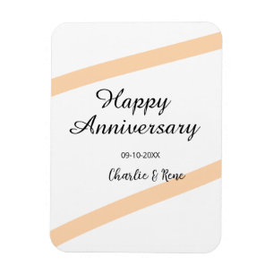Magnet Flexible Joyeux anniversaire de mariage lignes pastel orang