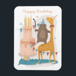 Magnet Flexible Joyeux anniversaire. De mignons animaux. Funny our<br><div class="desc">Aimant "Joyeux anniversaire" avec de mignons animaux amusants pour enfants et adultes.</div>