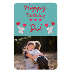 Magnet Flexible Joyeux Anniversaire Jour Papa Elephant Photo Magne