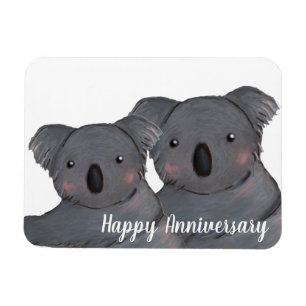 Magnet Flexible Joyeux anniversaire koala mari & femme