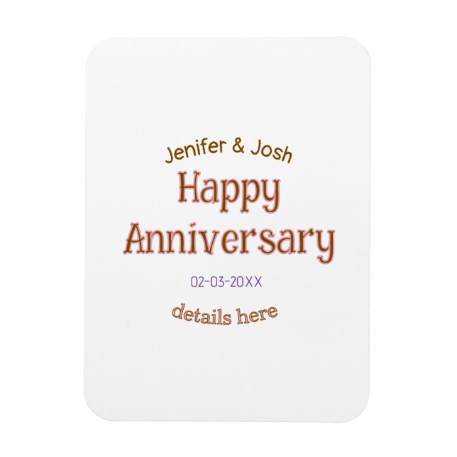 Magnet Flexible Joyeux anniversaire nom détails rose doré tendance (Vertical)