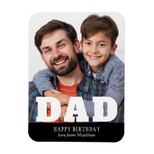 Magnet Flexible Joyeux Anniversaire Papa Moderne Personnalisé Phot
