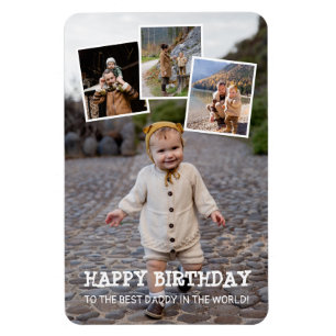 Magnet Flexible Joyeux anniversaire papa photo Collage