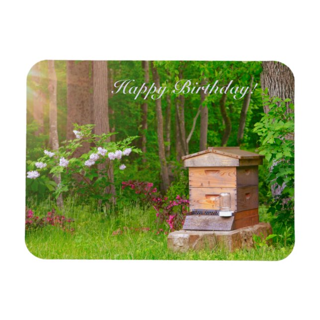 Magnet Flexible Joyeux Anniversaire Pays Beehive (Horizontal)